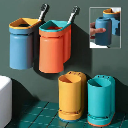 BowLift | Self-adhesive toothbrush holder with cup – Space-saving