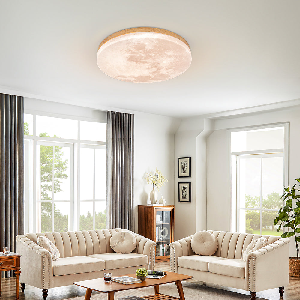 Skanto | Modern Moon-Inspired LED Ceiling Light – Soft Ambient Flush Mount