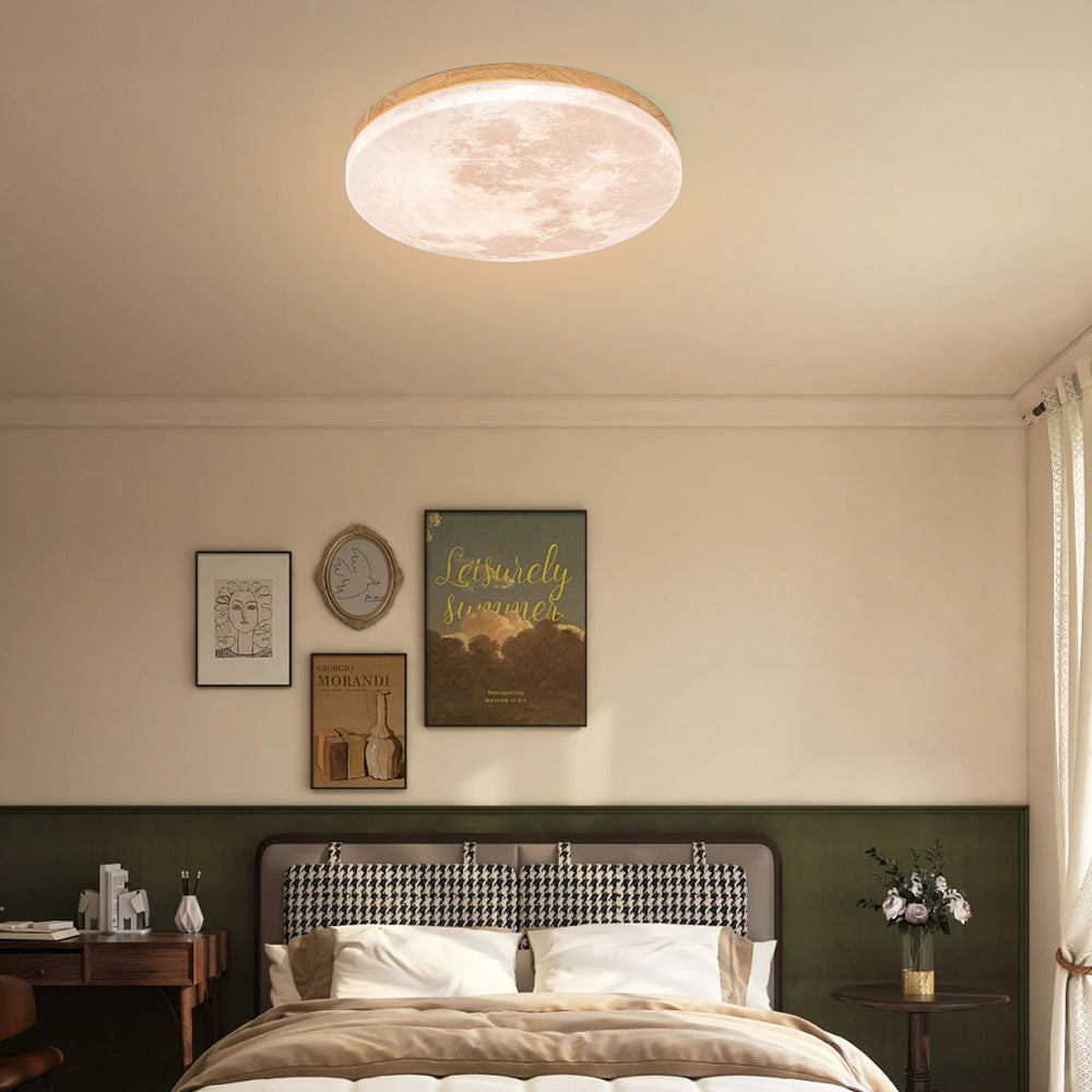 BowLift | Modern Moon-Inspired LED Ceiling Light – Soft Ambient Flush Mount