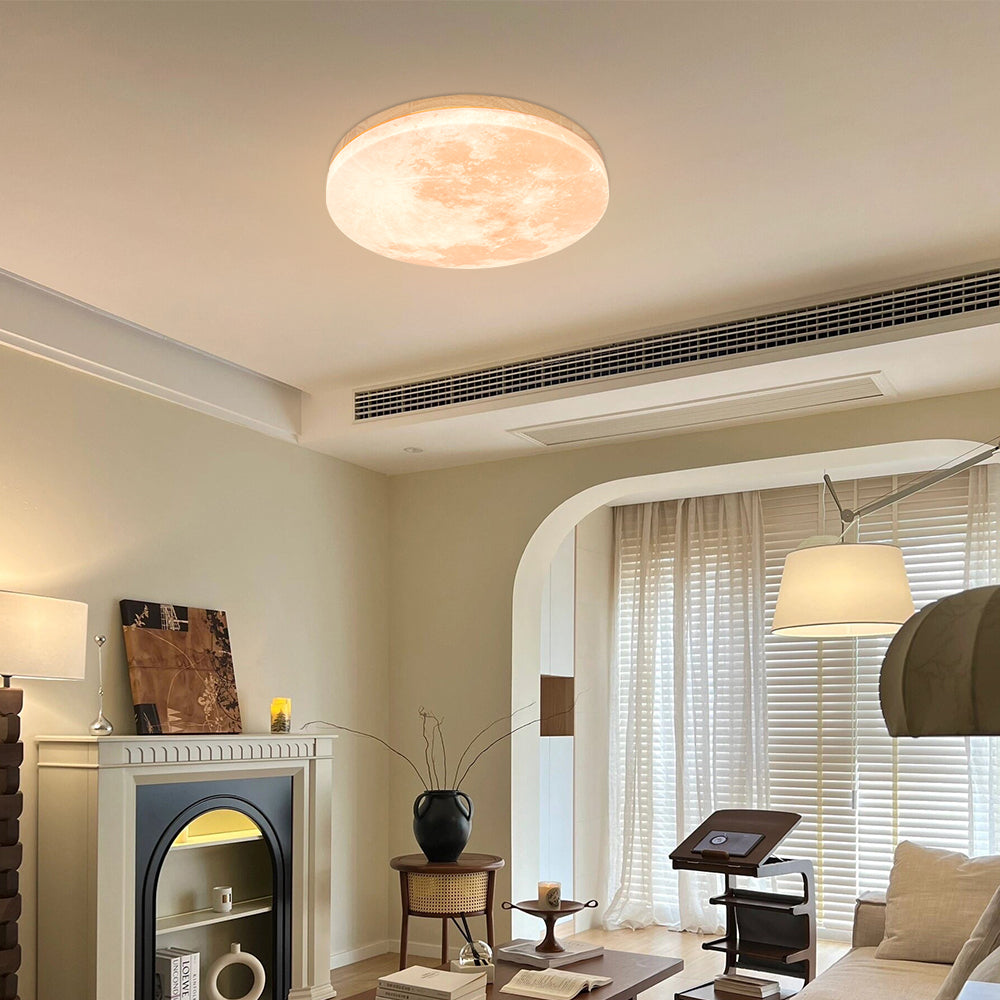 BowLift | Modern Moon-Inspired LED Ceiling Light – Soft Ambient Flush Mount