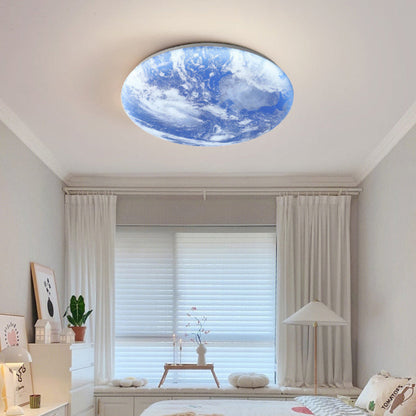 Skanto | Modern Moon-Inspired LED Ceiling Light – Soft Ambient Flush Mount