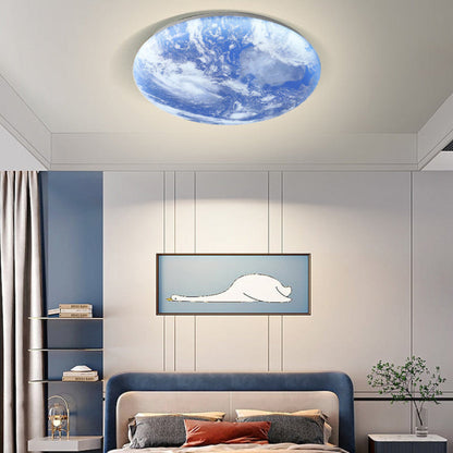 Skanto | Modern Moon-Inspired LED Ceiling Light – Soft Ambient Flush Mount
