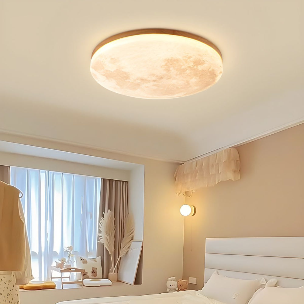 Skanto | Modern Moon-Inspired LED Ceiling Light – Soft Ambient Flush Mount