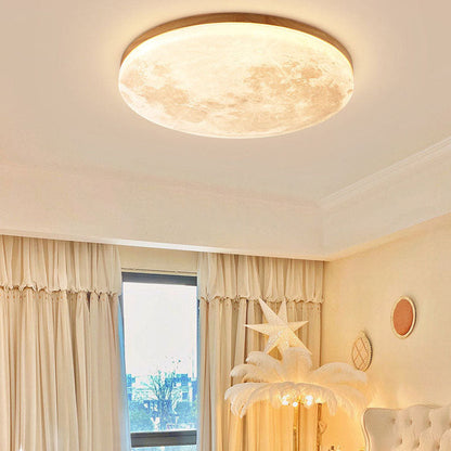 Skanto | Modern Moon-Inspired LED Ceiling Light – Soft Ambient Flush Mount
