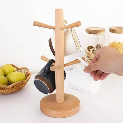 Sturdy Wooden Cup Holder: Cup Tree in Various Shapes + Colors