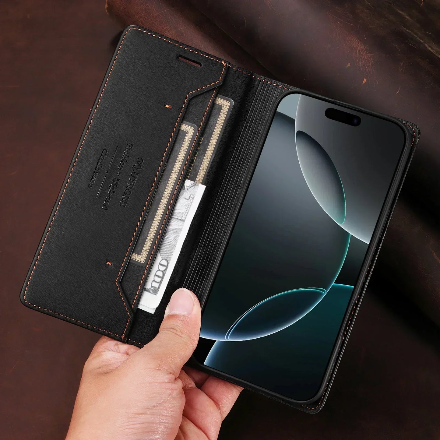 Sandsberg | RFID Flip Leather Samsung S25/S24/S23 Magnetic Wallet Case