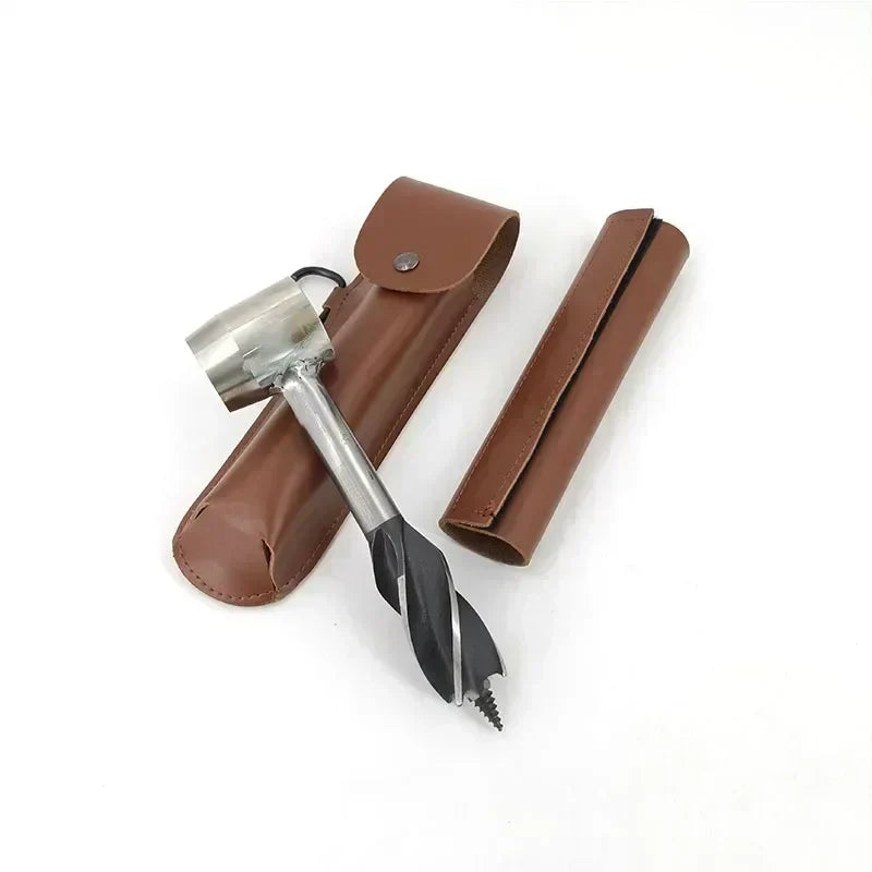 BowLift | Bushcraft Hand Drill FerroDrill | Outdoor Survival Tool | Robust Carbon Steel | 16.5 cm