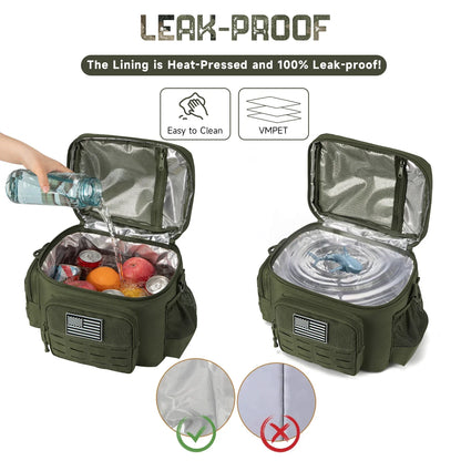 Skanto | Men's Military Tactical Lunch Box - Rugged, Leak-Proof, Insulated Thermal Cooler Bag for Work, Camping, Picnic Meals