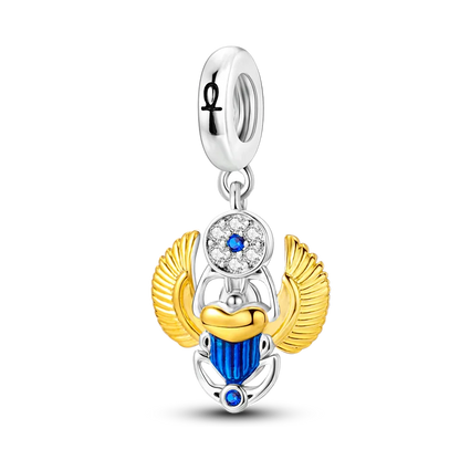 Skanto | 925 Silver Golden Leopard Charm Beads Colorful Chameleon Rhinoceros Lion Scarab Cat Pendant Compatible with Original Pandora Bracelet Jewelry