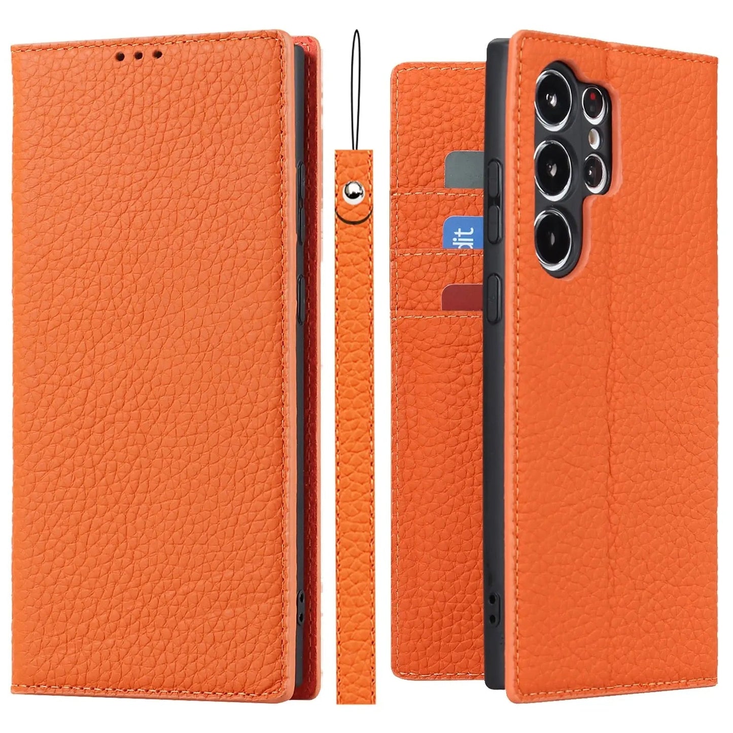 genuine leather wallet case for Samsung Galaxy S23 Ultra Bowlift