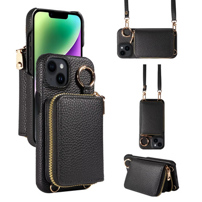 Skanto | Premium Leather Multi-Function iPhone Case with Anti-Degauss Protection