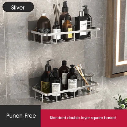 BowLift | Stylish & Practical No-Drill Shower Corner Shelf – Space-Saving Bathroom Storage Rack