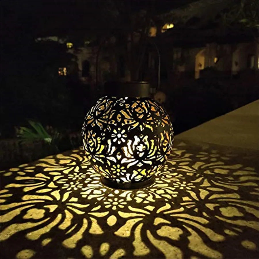 Brehn | Solivanta Light Art Solar Garden Hanging Lantern | Iron Art with Projection Effect | Waterproof | For Tree, Balcony & Terrace