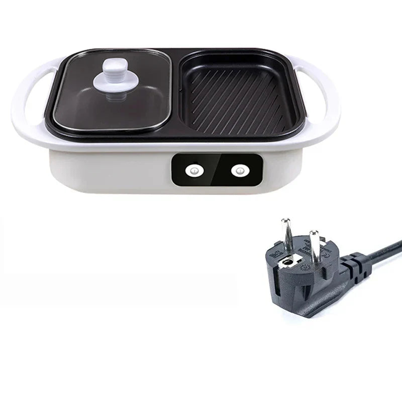 Skanto | 2-in-1 Non-stick Shabu Pot and Grill - Multicooker for BBQ, Shabu Shabu, Steak, Ramen and Noodles, Electric Pot