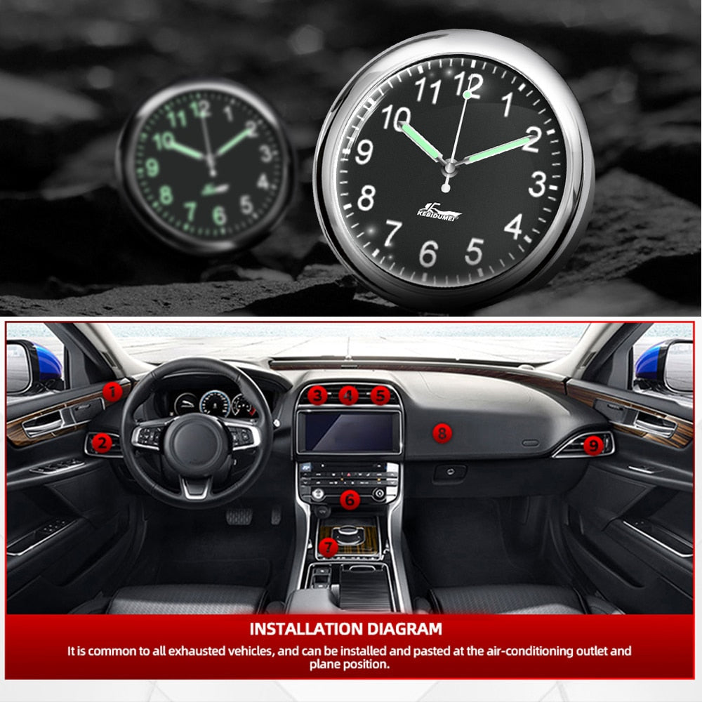 BowLift | Stick-On Car Dashboard Luminous Clock