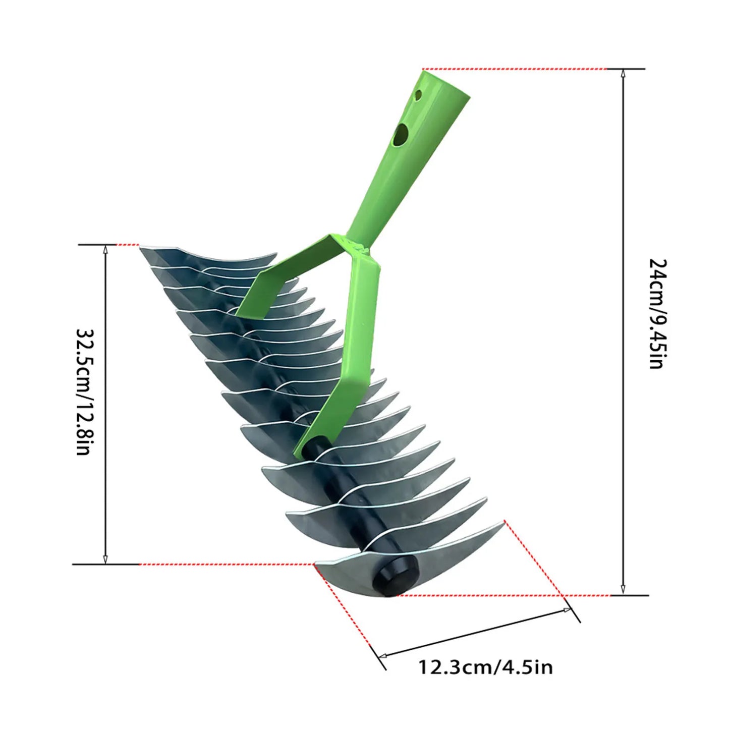 Skanto | RasenPro Rake Head | Stainless Steel Lawn Scarifier | Curved Tines | For Moss, Leaves & Soil Care