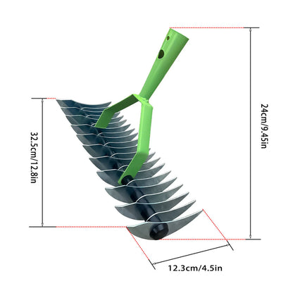 Skanto | RasenPro Rake Head | Stainless Steel Lawn Scarifier | Curved Tines | For Moss, Leaves & Soil Care