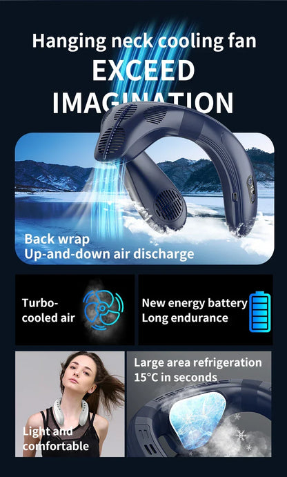 Portable Neck Fan 5200mAh – Rechargeable Portable Semiconductor Cooling Fan, Personal Portable Neck Air Conditioner | Karnz
