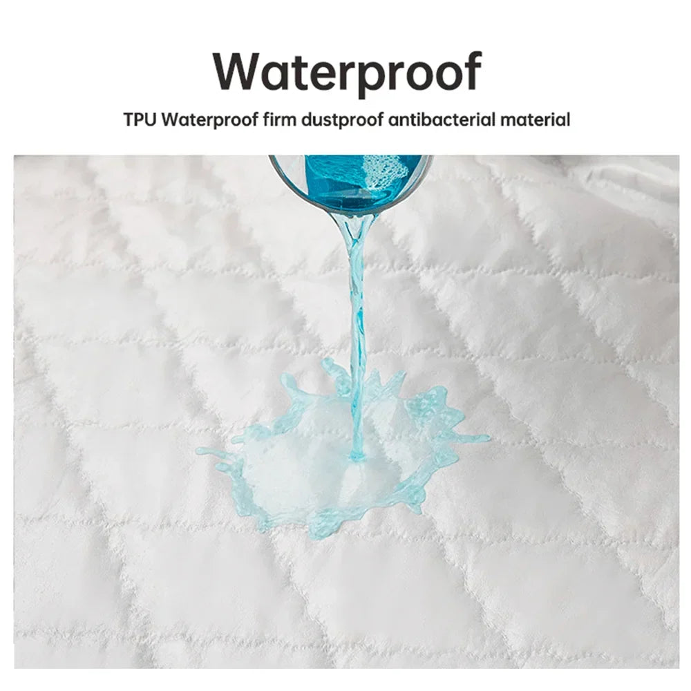 Skanto | Waterproof Mattress Protector Fitted Sheet - Protection for Twin/Full/140/160 Size, Gray/White, Multi-Size Options