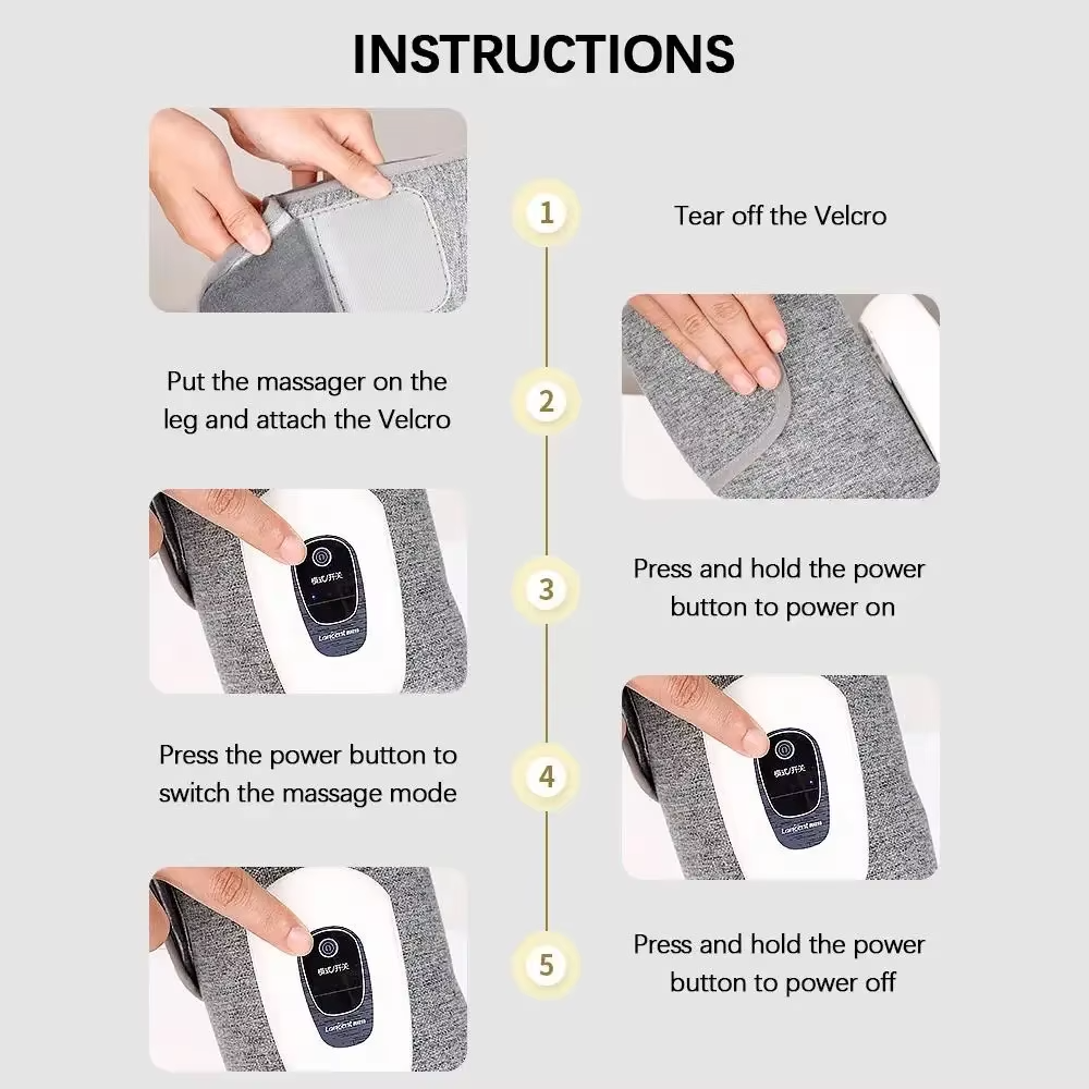 BowLift | Wireless Rechargeable Electric Leg Massager with Air Compression for Calf Relaxation and Muscle Recovery