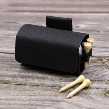 BowLift | PU Leather Golf Ball Waist Pouch Outdoor Storage Case with Clip