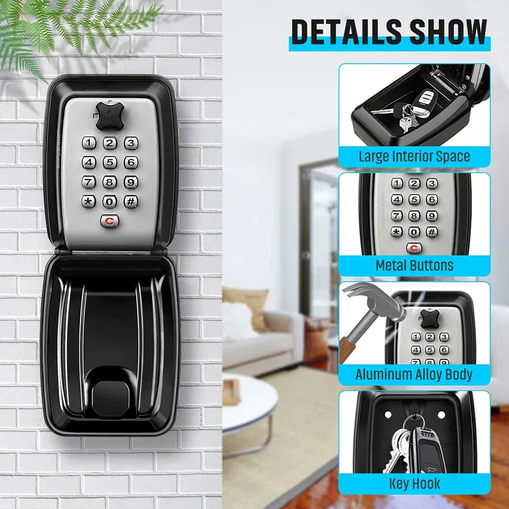 Skanto | Waterproof Wall-Mounted Key Box – Outdoor Lockable Key Storage with Combination Code