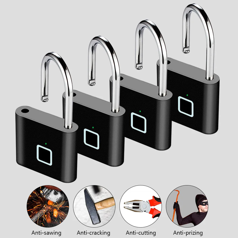 BowLift | Smart Fingerprint Padlock with USB Charging & Waterproof Design – Titan