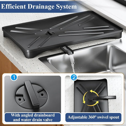 BowLift | Dish Drying Rack with Drainboard & Large Cutlery Holder – Nova