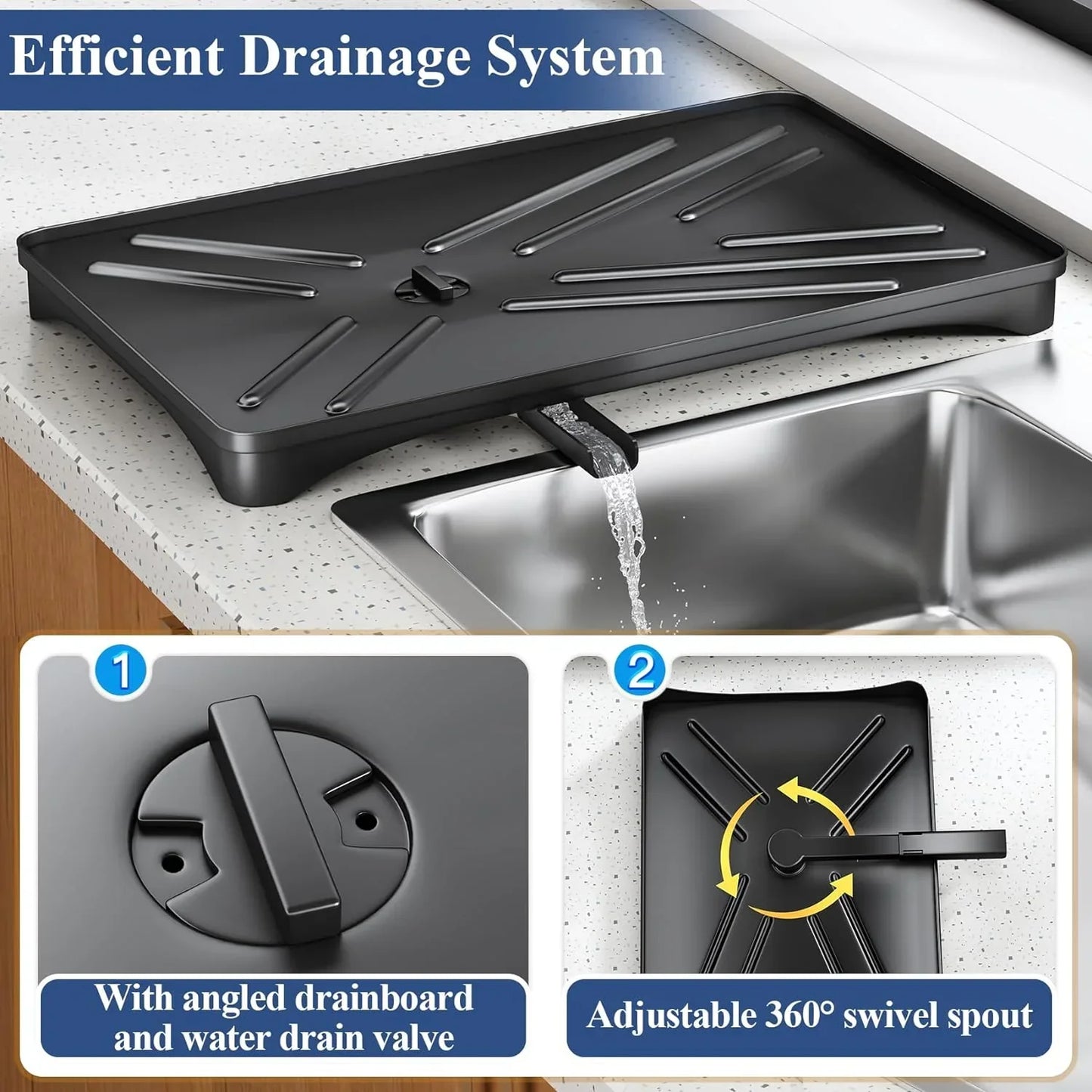 Skanto | Dish Rack with Drip Tray and Large Cutlery Holder – Nova