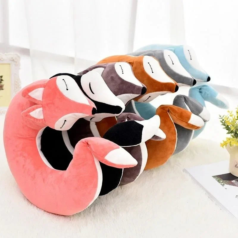 BowLift | ReiseFuchs Neck Pillow | Super soft & Ergonomic | Cartoon Fox Design | For Children & Adults