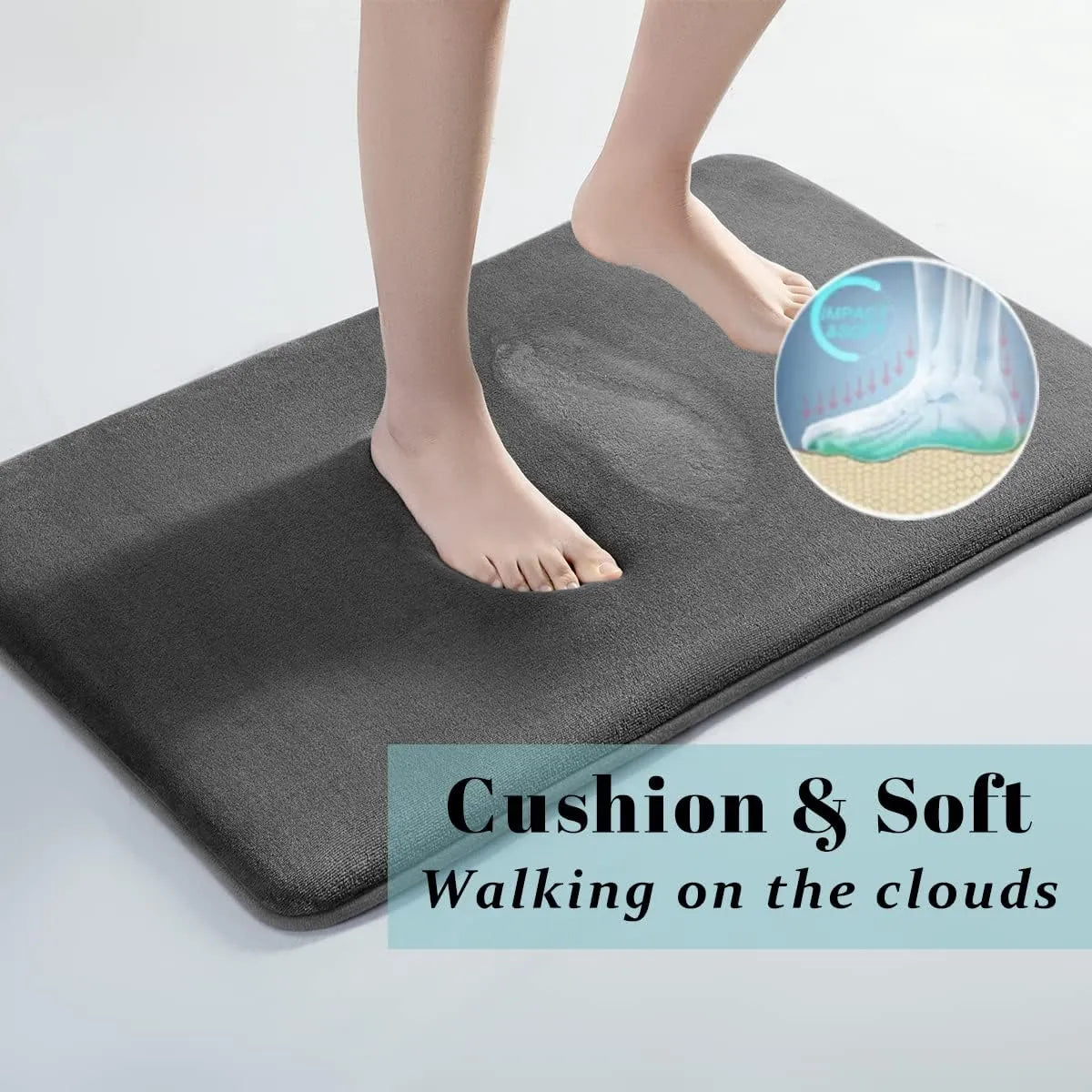 Ultra Absorbent Nordic Bath Mat Shower Room Floor Mat Super Non-Slip Padded Soft Velvet Shower Mat for Laundry Room | Skanto