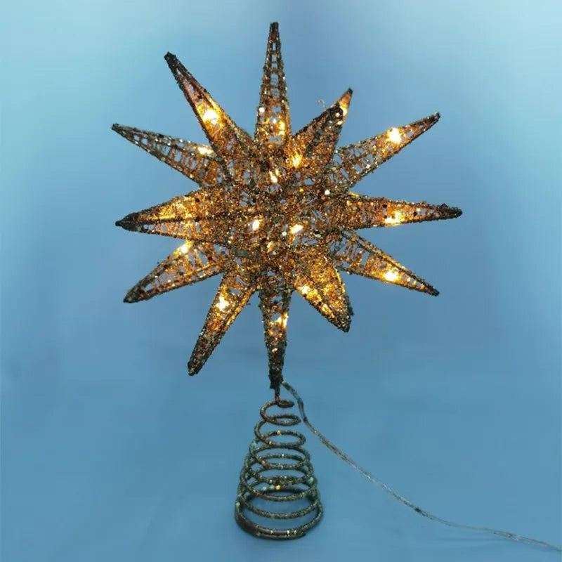Skanto | TwinkleGlow - LED Star Tree Topper with Warm Light and Easy Assembly