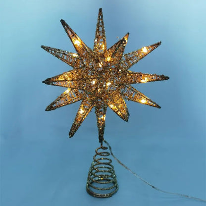 Skanto | TwinkleGlow - LED Star Tree Topper with Warm Light and Easy Assembly