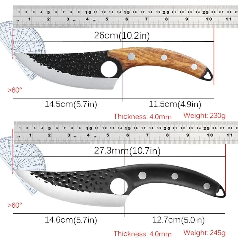 Skanto | Handmade Blacksmith Knife Set – Professional Butcher, Boning, Chef, and Vegetable Knives for Home and Chef Use