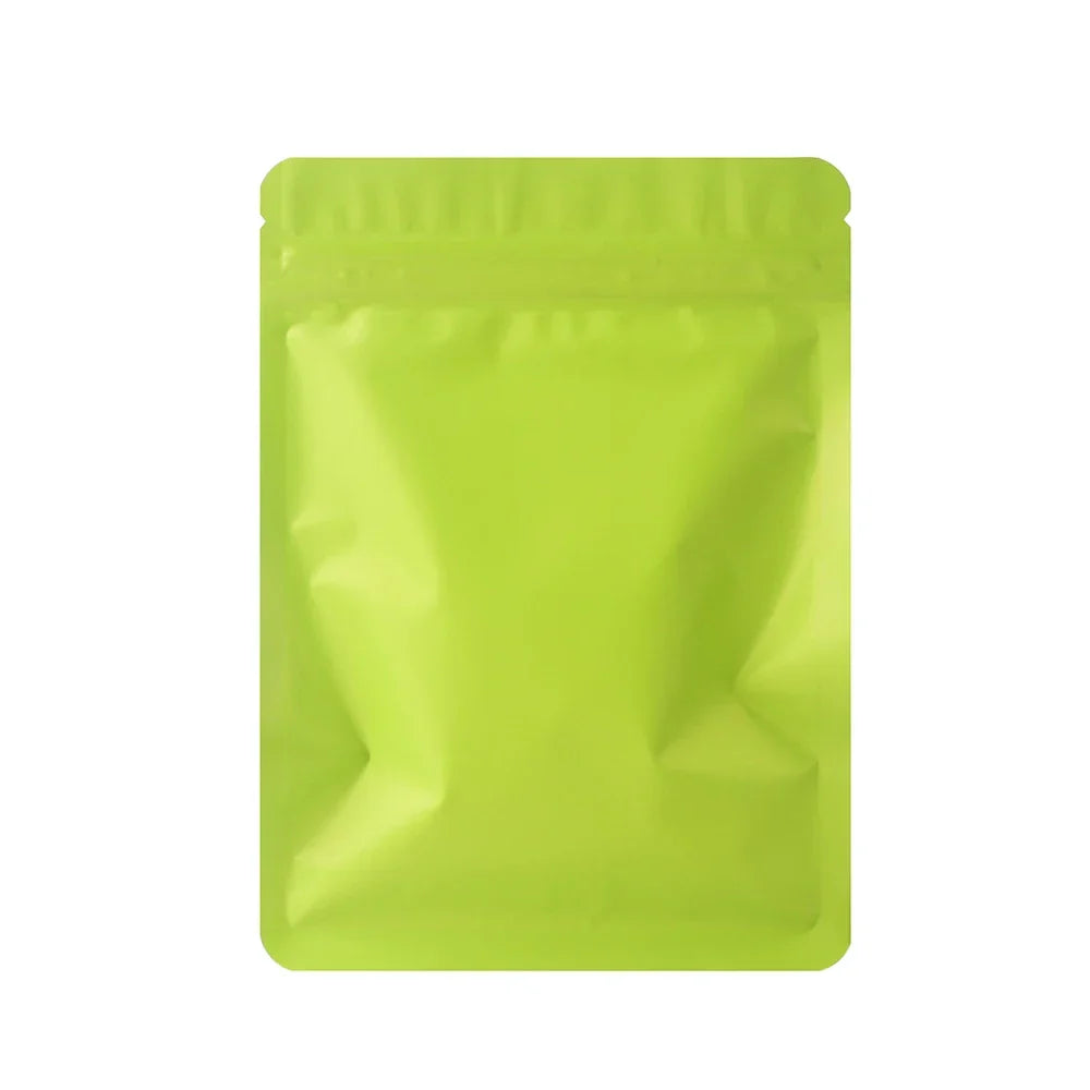 Skanto | 100PCS Double-Sided Frosted Mylar Bags - Flat Bottom, Waterproof, Heat-Sealable Aluminum Foil Zipper Bags