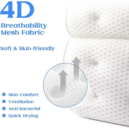 BowLift | Luxury Bath Spa Pillow with Air Mesh Technology for Neck, Head, and Back Support