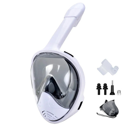 Skanto | Full Face Snorkel Mask with Camera Mount - Wide Angle, Anti-Fog, Anti-Leak Diving and Snorkeling Mask for Adults and Kids