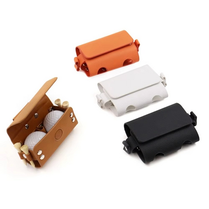 BowLift | PU Leather Golf Ball Waist Pouch Outdoor Storage Case with Clip