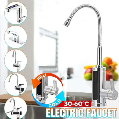 Skanto | FlowHeat 3000W Instant Hot Water Kitchen Faucet – Electric Mixer Tap with Temperature Display