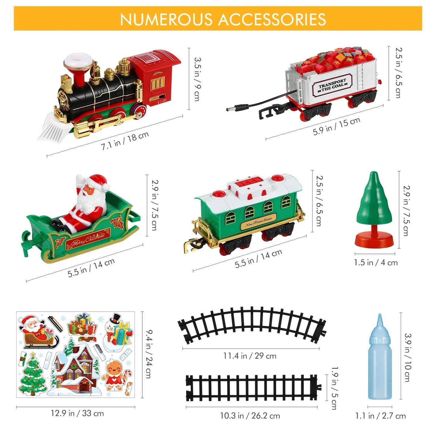 Electric Christmas Train Set for Kids – With Smoke Effect, Lights & Realistic Sounds (Christmas Gift)