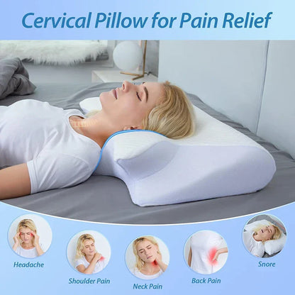 Skanto | Memory Foam Cervical Pillow | Ergonomic 2-in-1 Design for Neck Pain Relief & Comfortable Sleep