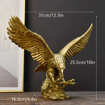 Skanto | Resin Golden Eagle Statue Art Animal Model Collection Ornament Home Office Desk Feng Shui Decor Figurines Simple
