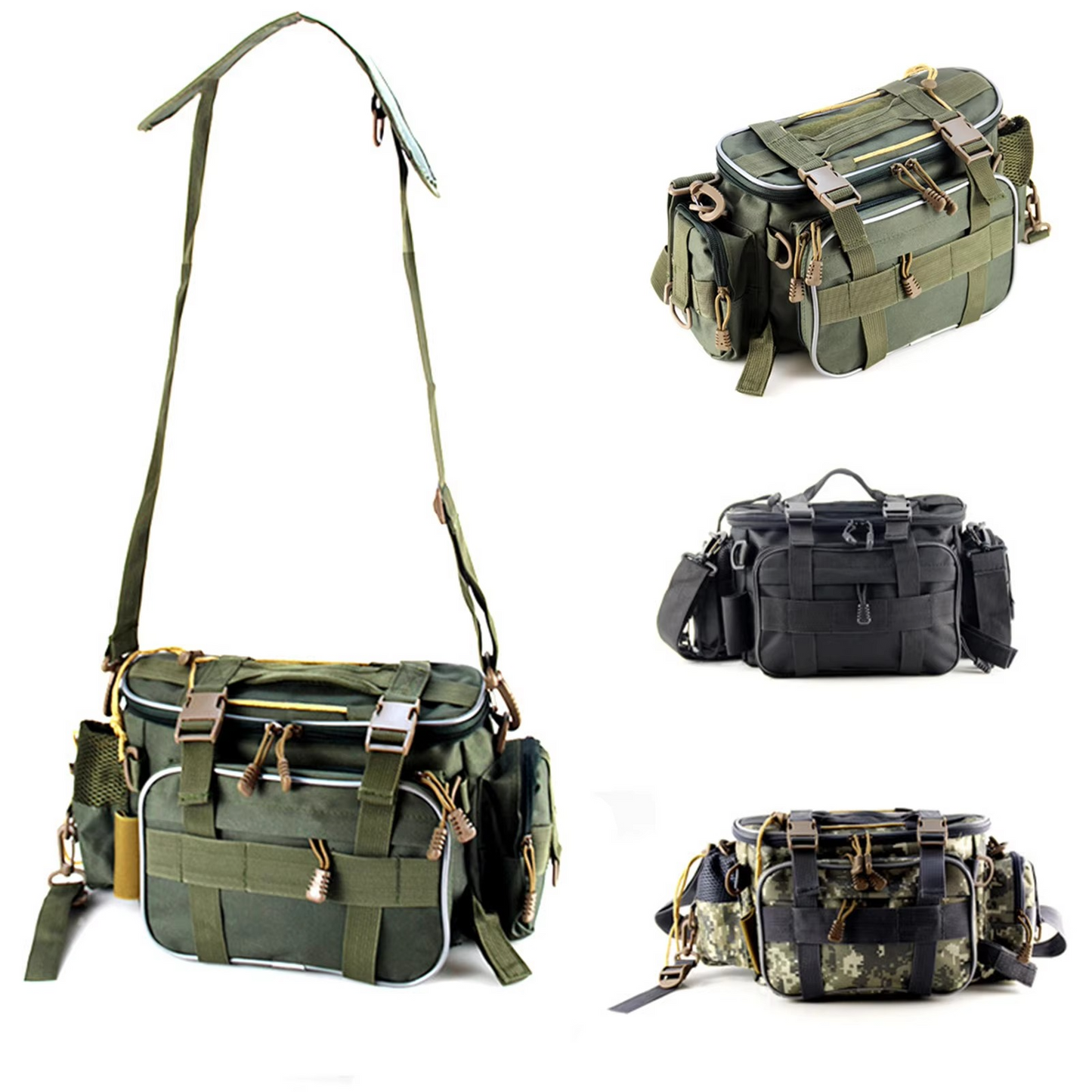 BowLift | Multi-Pocket Fishing Tackle Bag and Gear Organizer Waist Pack Messenger Handbag