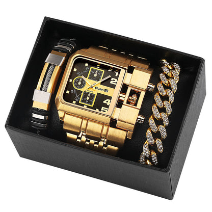 BowLift | Big Dial Watch Quartz Business Men Gift Set