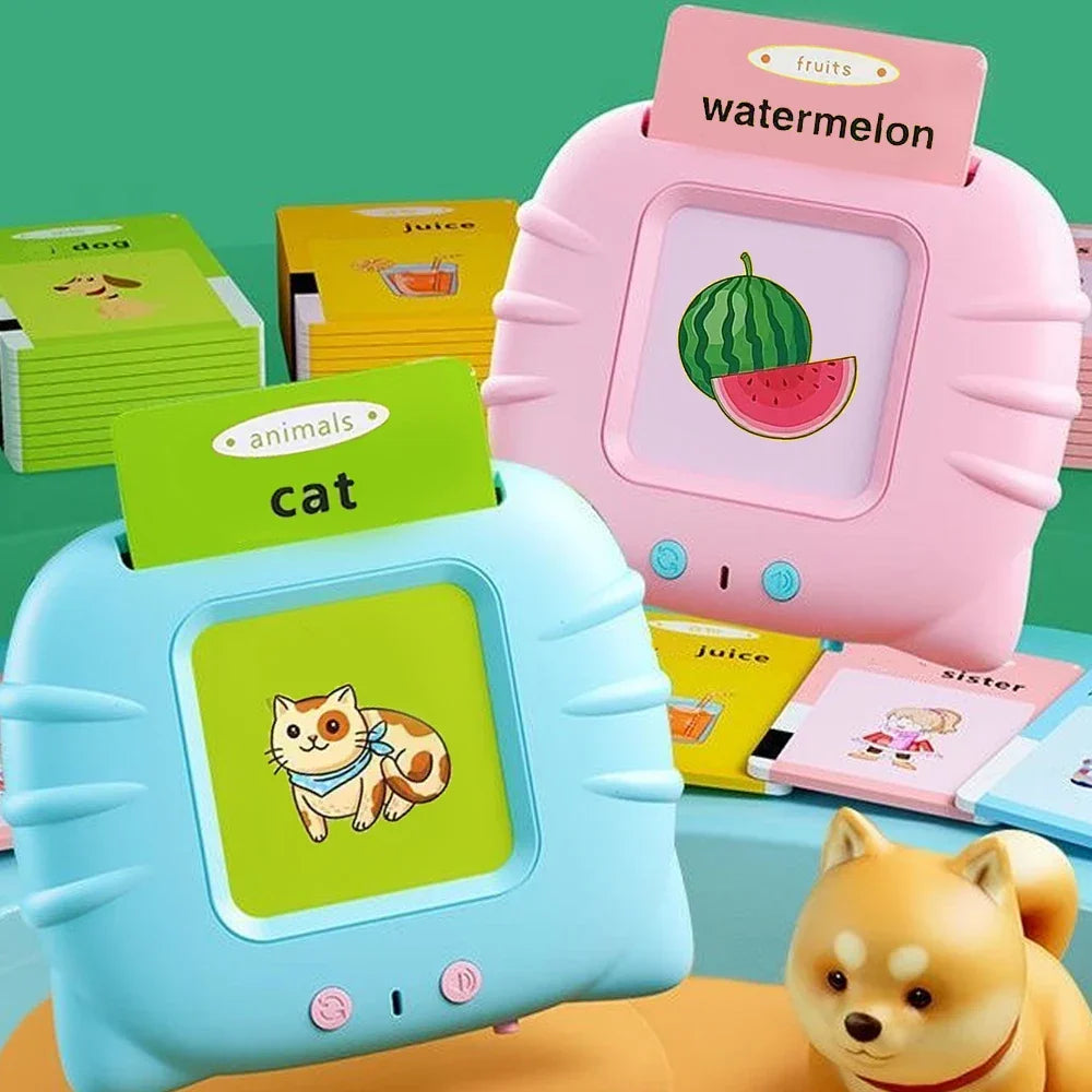 Talking Flashcard Learning Machine for Kids - Educational Audiobook Toy for Preschoolers 2-6 Years, USB Rechargeable, Eye-Friendly Design