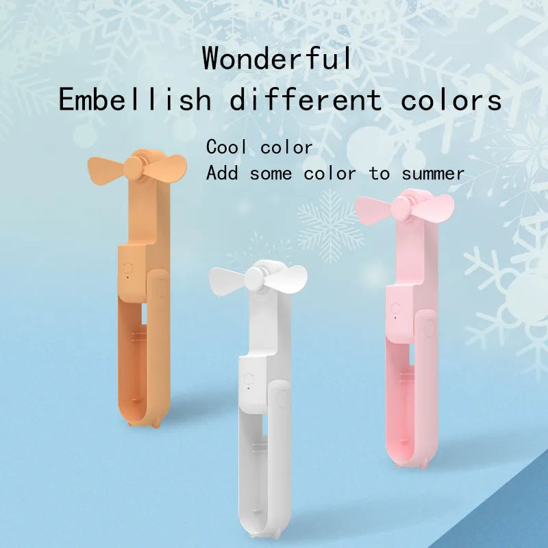 New Handheld Portable Mini Fan - Creative, Three-Speed Adjustable, Solid Color, USB Rechargeable Small Fan | Skanto