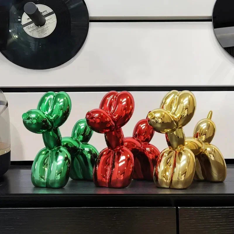 Skanto | Nordic Balloon Dog Sculpture Resin Animal Sculpture Art Sculptures and Figures Crafts Home Decor Room Desktop Accessories