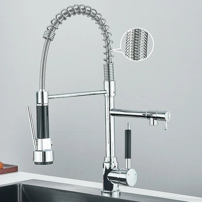 Faucet with Dual Spout – High-Quality Faucet for Flexible Washing, Swiveling, Ideal for Modern Kitchens, Easy to Clean and Simple Installation | Karnz