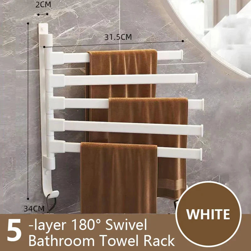 Skanto | Rotbart Towel Bar Rotbart Towel Rack Space Aluminum 1/2/3/4/5-Bar Towel Holder Kitchen Shelf Kitchen Hanging Shelf Wall Mounted
