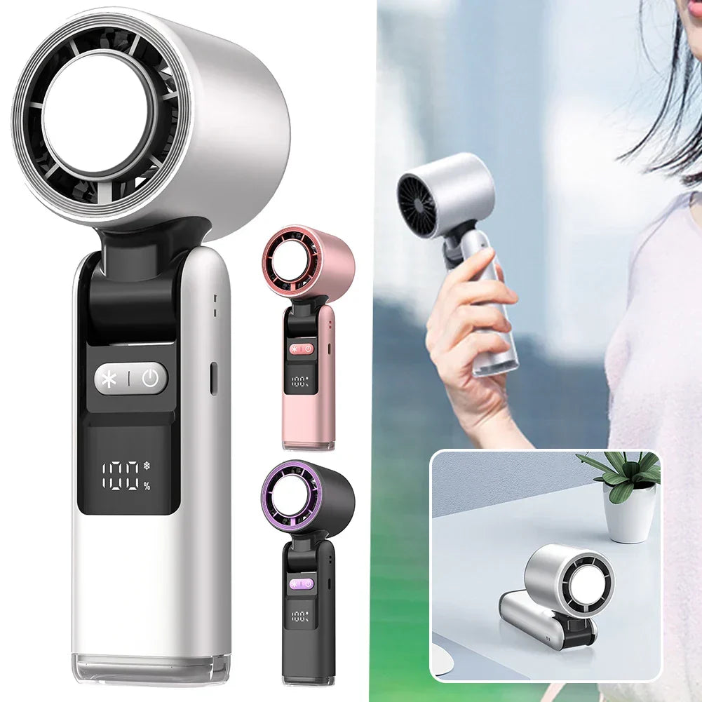 Mini handheld fan with 100 speed settings and digital display | Karnz